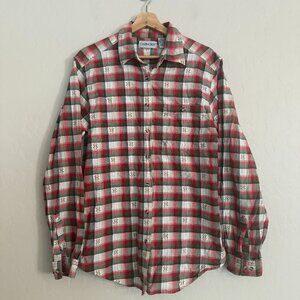 Vintage Cabin Creek Plaid Women's Button Up Top Long Sleeve Cotton Size Large